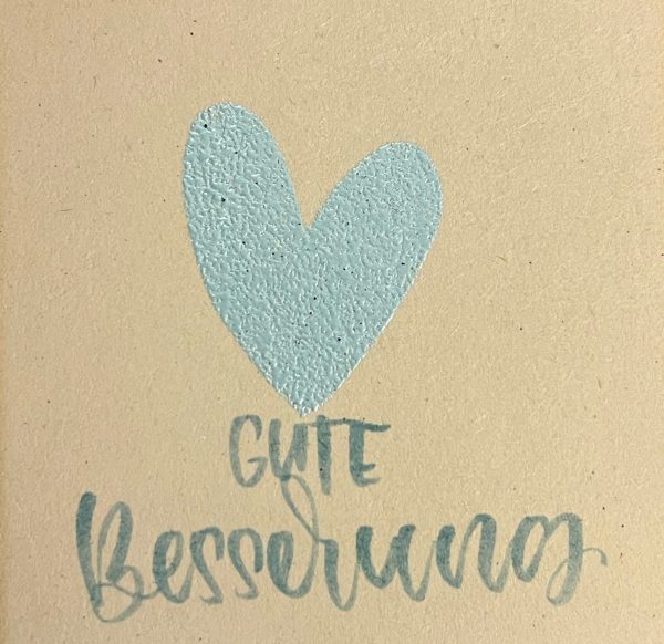 Gute Besserung - Herz blau